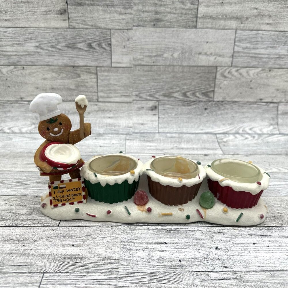 Christmas Gingerbread 3 Each Cupcake Votive Candle Holder